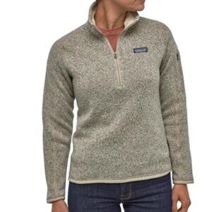 Patagonia Better Sweater Quarter-Zip Fleece Pullover Cream Gray